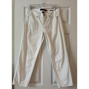 Calvin Klein Jeans Skinny Crop White Denim Mid-Rise Cotton Relaxed Size 8